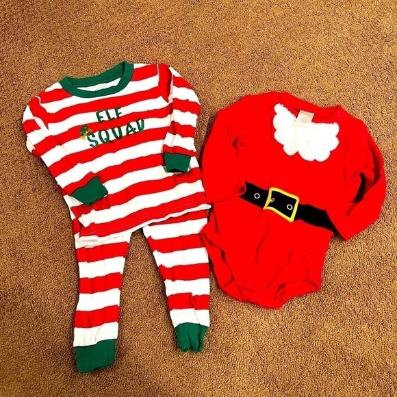 Carter’s 6-12 Month Holiday Pajamas and Santa Onesie Christmas - Picture 1 of 3